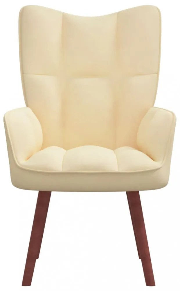 krémfehér bársony pihenőfotel