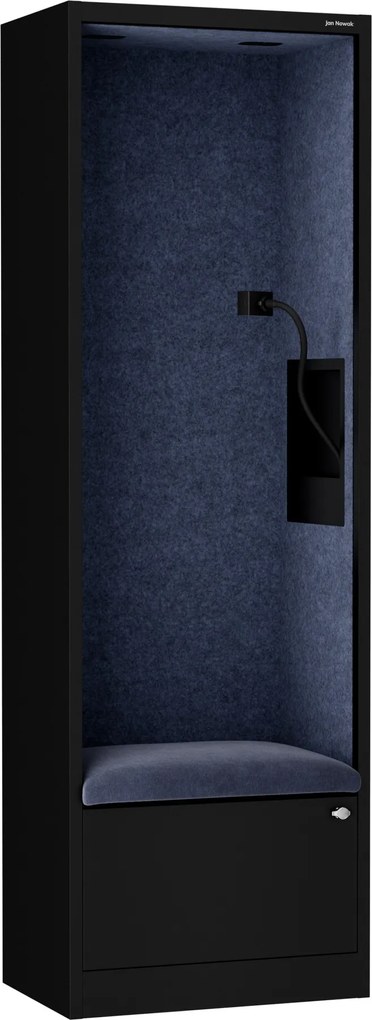 Sally 600mm korpus Czarny - siedzisko Granatowy