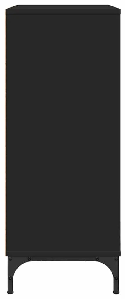 Széf fiókkal Fekete 79.5 x 33 x 82 cm Faanyag