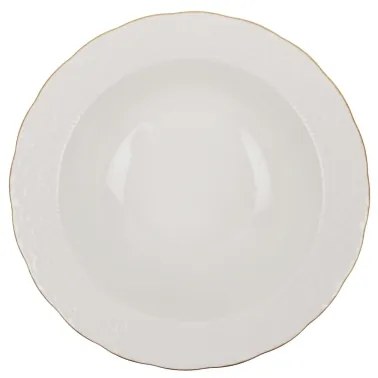 24 darabos porcelán étkészlet, fehér/arany