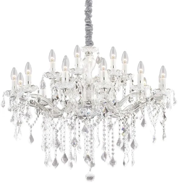 Ideal Lux - Kristály csillár láncon FLORIAN 18xE14/40W/230V átm. 86 cm átlátszó