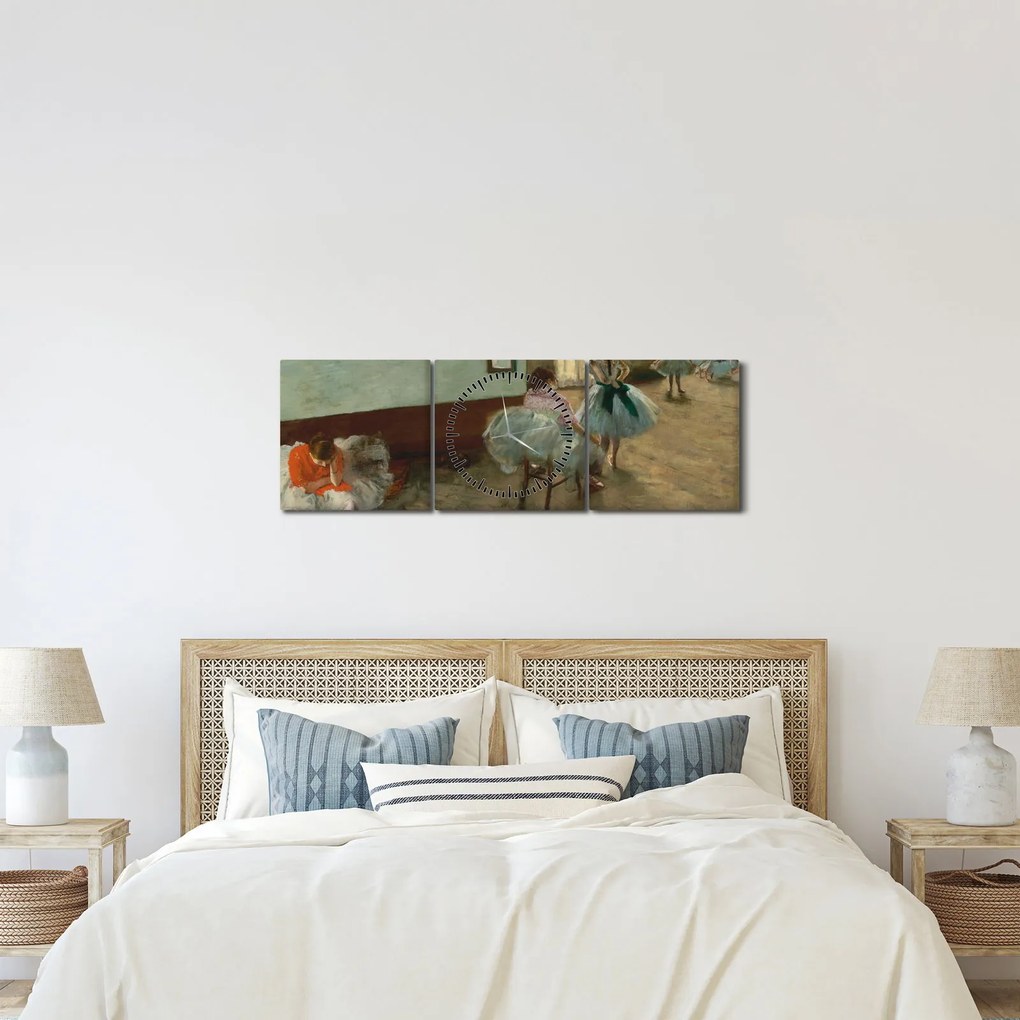 Kép - Edgar Degas, The Dance Lesson, reprodukciók (órával) (90x30 cm)