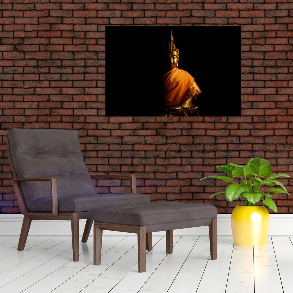 Kép - Arany Buddha szobor (90x60 cm)