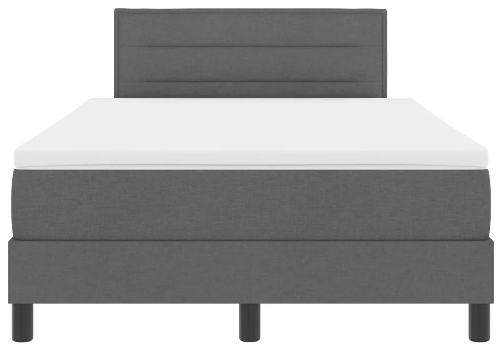 Box Spring Ágy Matraccal és LED Sötétszürke 120x190 cm Szövet