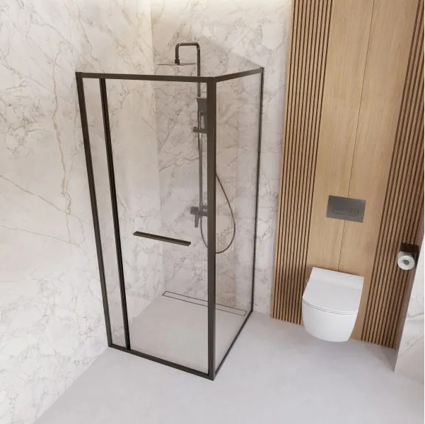 Blur szögletes zuhanykabin 80x80, titán