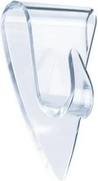 Műanyag akasztó, ragasztócsíkkal, kis méret, TESA Powerstrips&amp;reg;, átlátszó (TE77734)