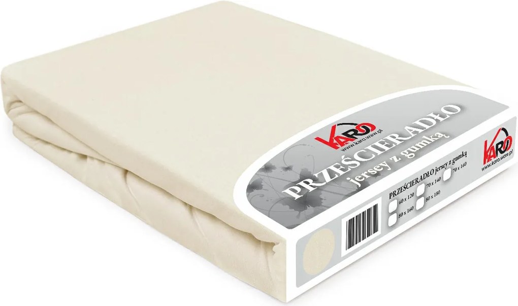 Gumis jersey lepedő 80x160 ecru Constance Karo