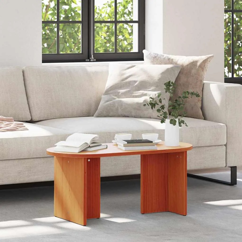 Dohányzóasztal Viaszbarna 80 x 39.5 x 35 cm Tömör fenyőfa