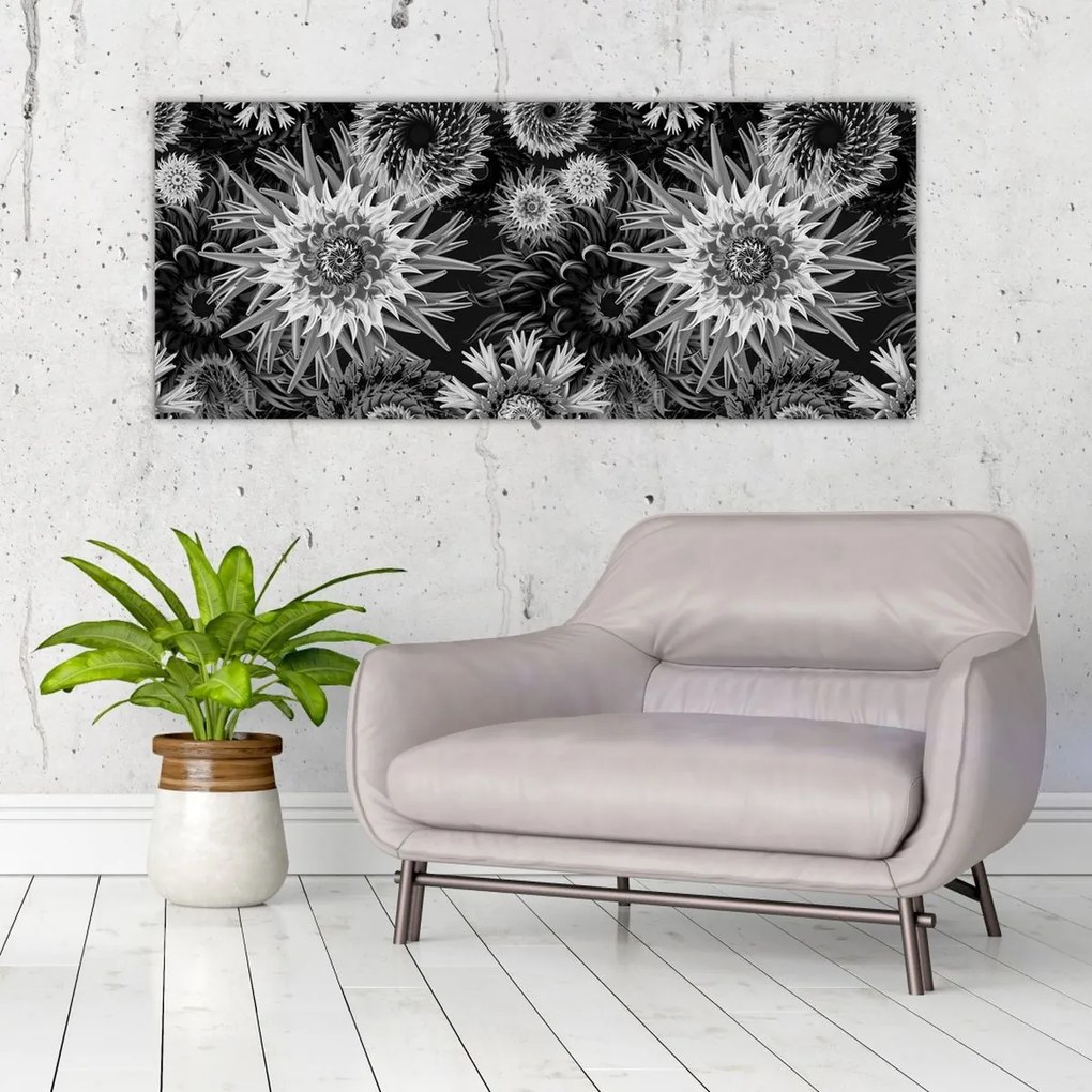 Kép - Fekete és fehér gyűszűvirág (120x50 cm)