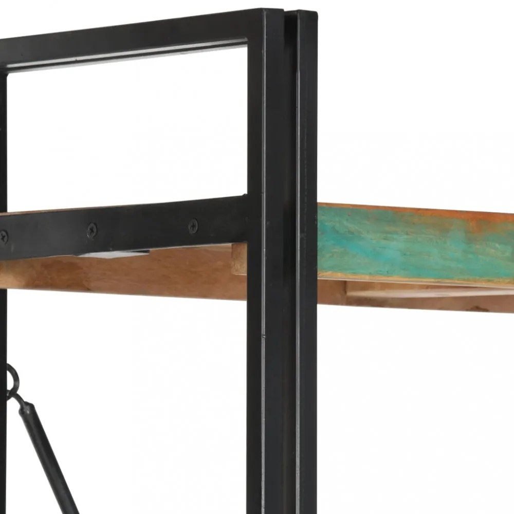 5 szintes tömör újrahasznosított fa könyvespolc 90x30x180 cm