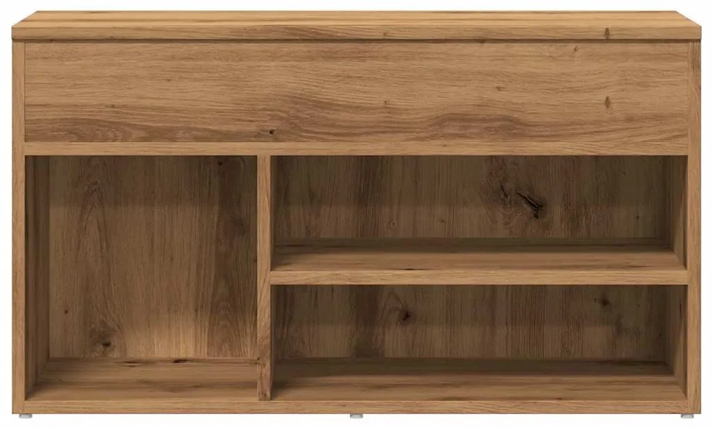 kézműves tölgy színű szerelt fa cipőtároló pad 80 x 30 x 45 cm