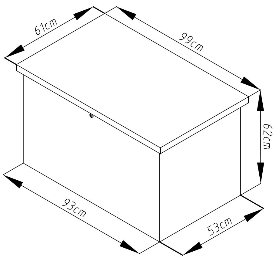 Kerti láda G21 Denver 280 L, szürke fém