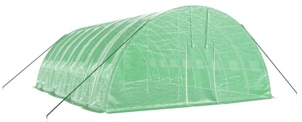 zöld acélvázas melegház 48 m² 8 x 6 x 2,85 m