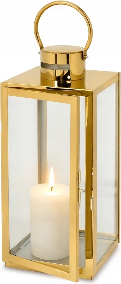 Lámpa Glamour lampion lámpa 38 cm Arany Rozsdamentes Acél mécses