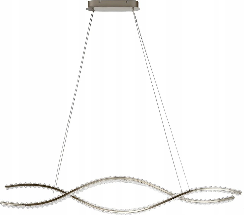 Hosszú lámpa a nappali asztal fölé Spark Waves bordás Led kristályok távirányító