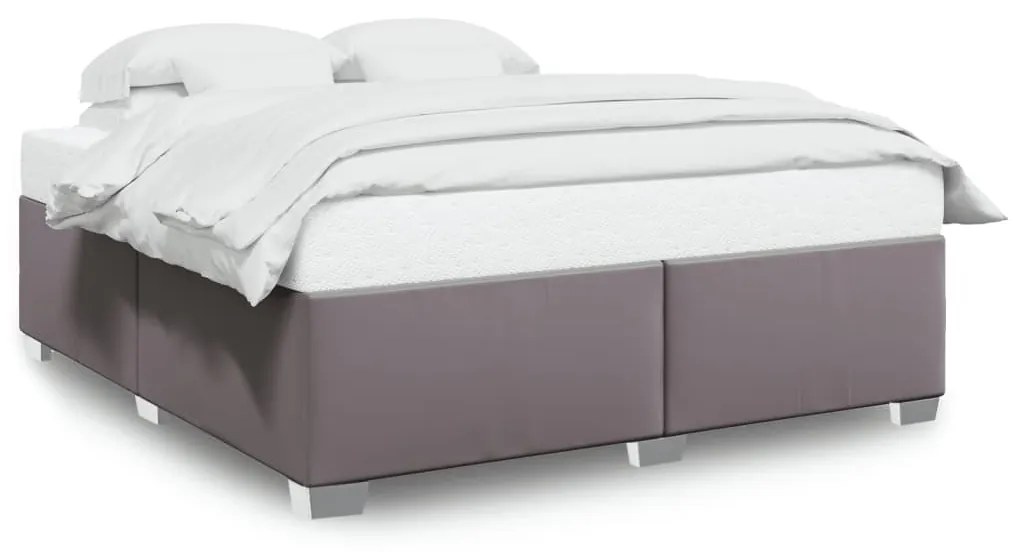 szürke műbőr ágykeret 200x200 cm