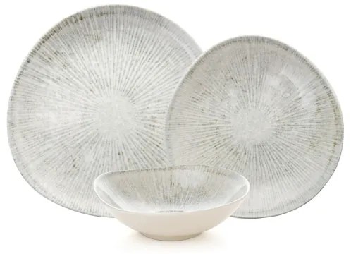 24 darabos szürke porcelán étkészlet