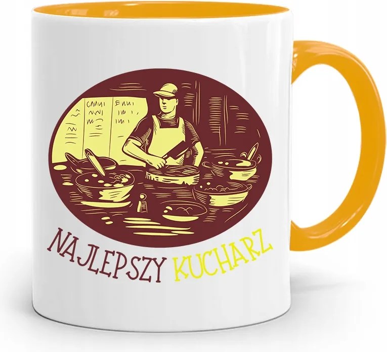 Sárga Bögre A Legjobb Szakácsnak, fényképes nyomtatással
