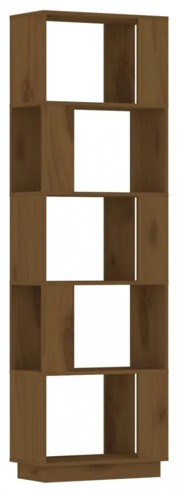 mézbarna fenyőfa könyvszekrény/térelválasztó 51x25x163,5 cm