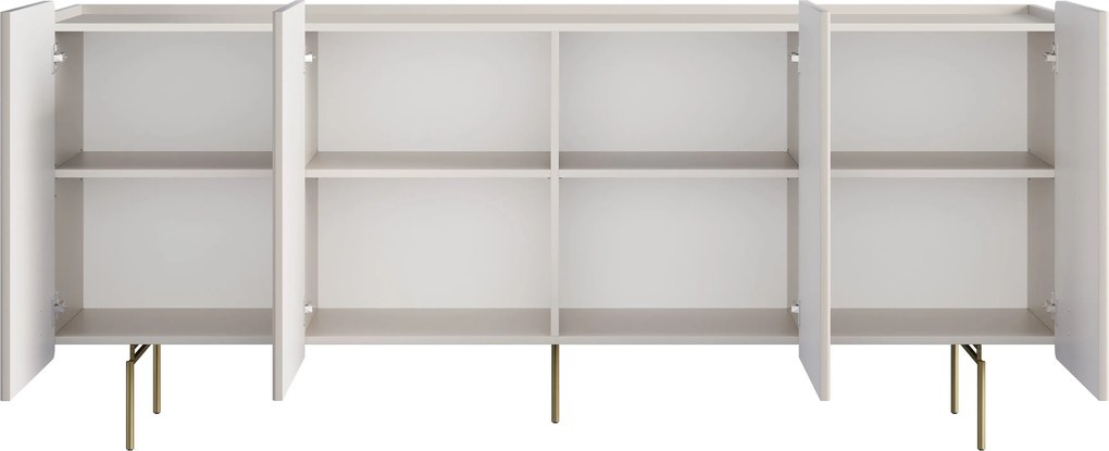 Malmi komód 200 cm - kasmír / arany lábak