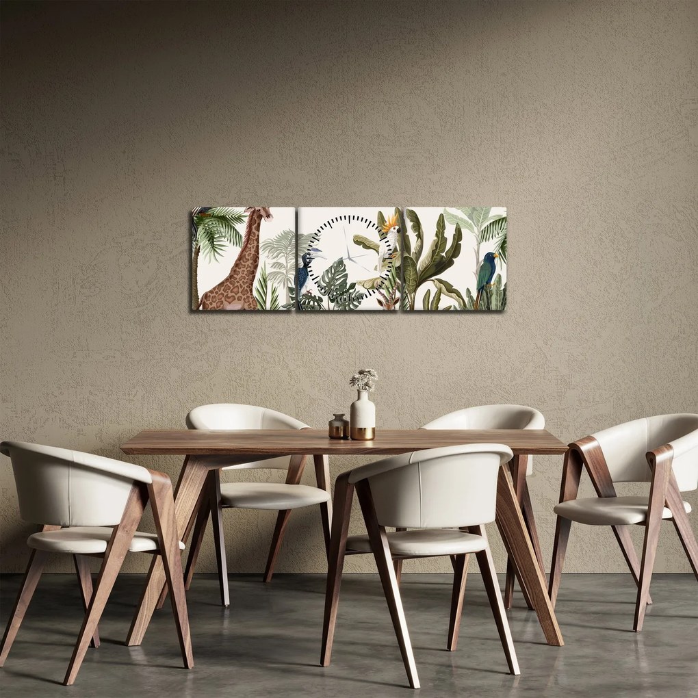 Kép - Afrika lakói (órával) (90x30 cm)