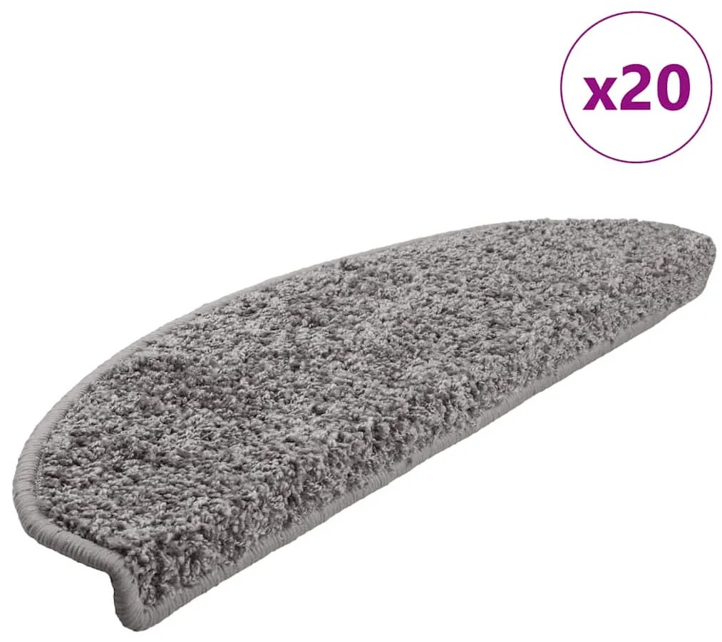 20 db szürke lépcsőszőnyeg 65x21x4 cm