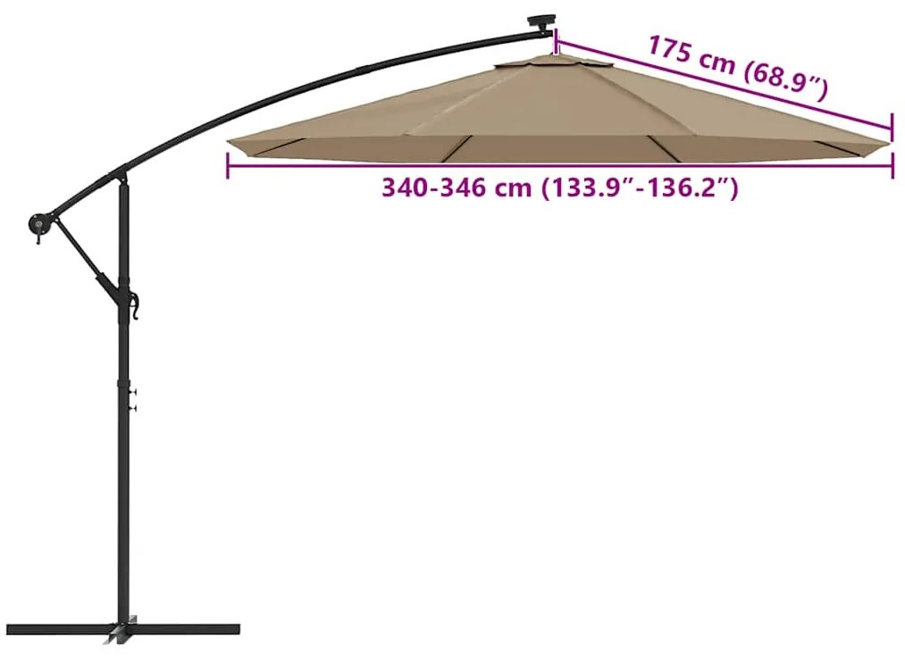 konzolos napernyő csere szövet bézs 350 cm