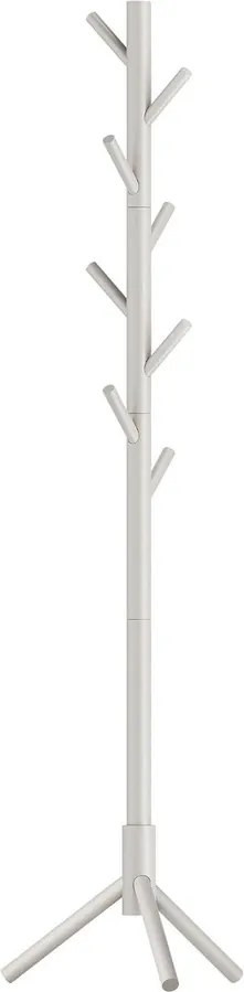 VASAGLE tömörfa állófogas 8 kampóval (175 cm), háromszög talppal, kapucsínóbézs