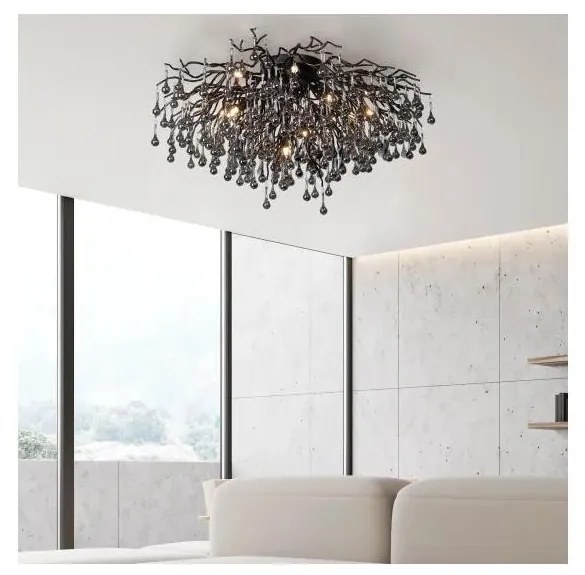 Paul Neuhaus 8092-18 - Felületre szerelt csillár ICICLE 14xG9/40W/230V átm. 100 cm fekete