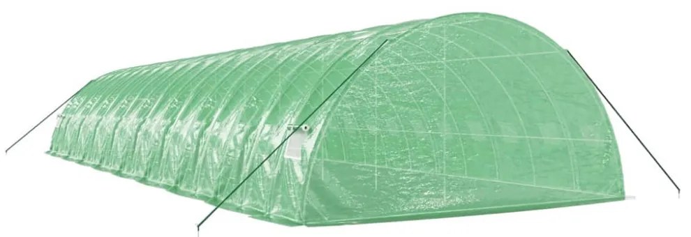zöld acélvázas melegház 108 m² 18 x 6 x 2,85 m
