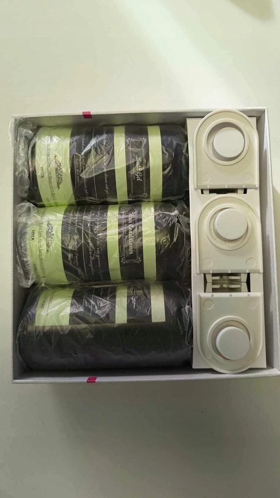 Fürdőszoba fali adagoló szappan sampon kondicionáló 3x520ml