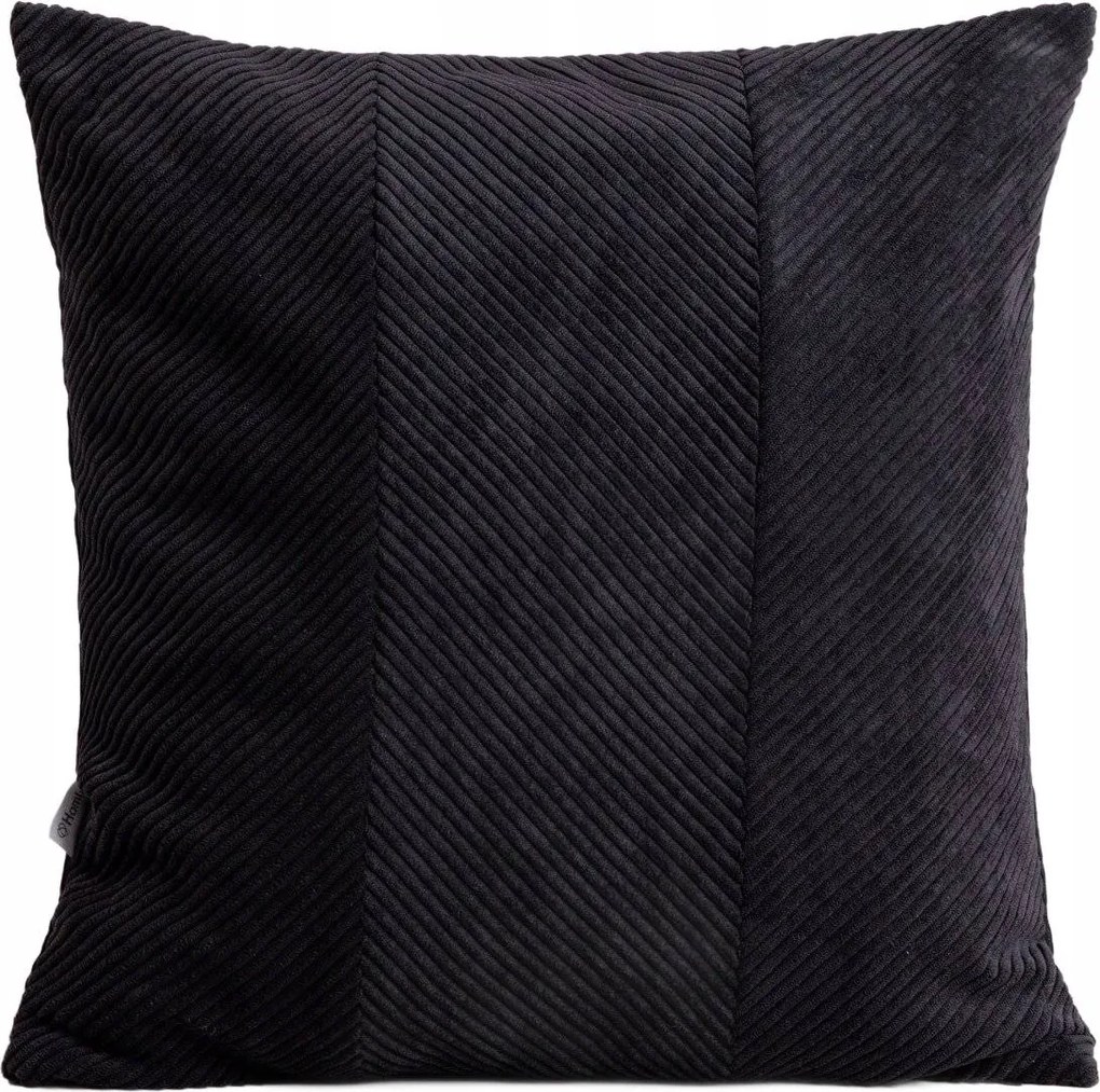 Fallere párnahuzat kordbársony mintával fekete 45x45 cm Homla