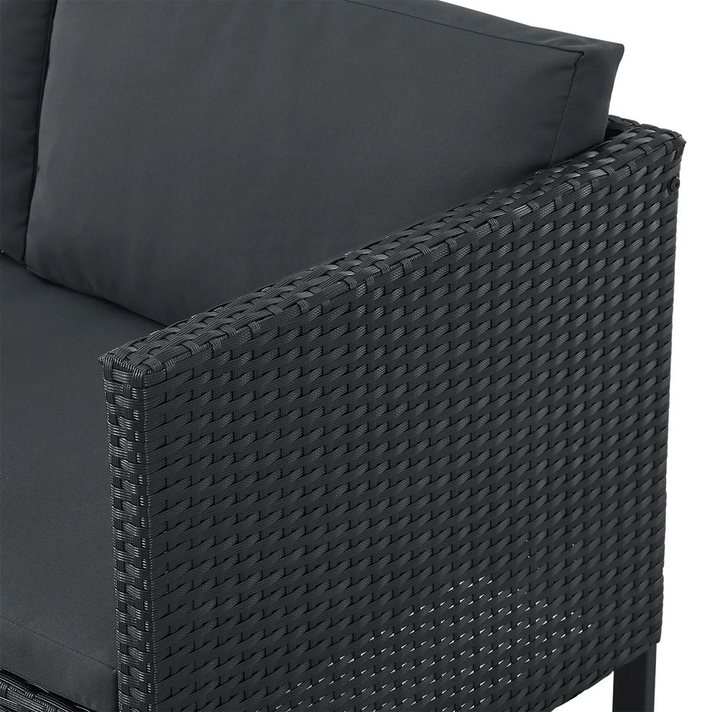Juskys Rattan szett Santorini - fekete