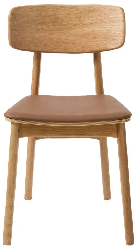Konyakbarna-natúr színű bőrutánzat étkezőszék Livo – Unique Furniture