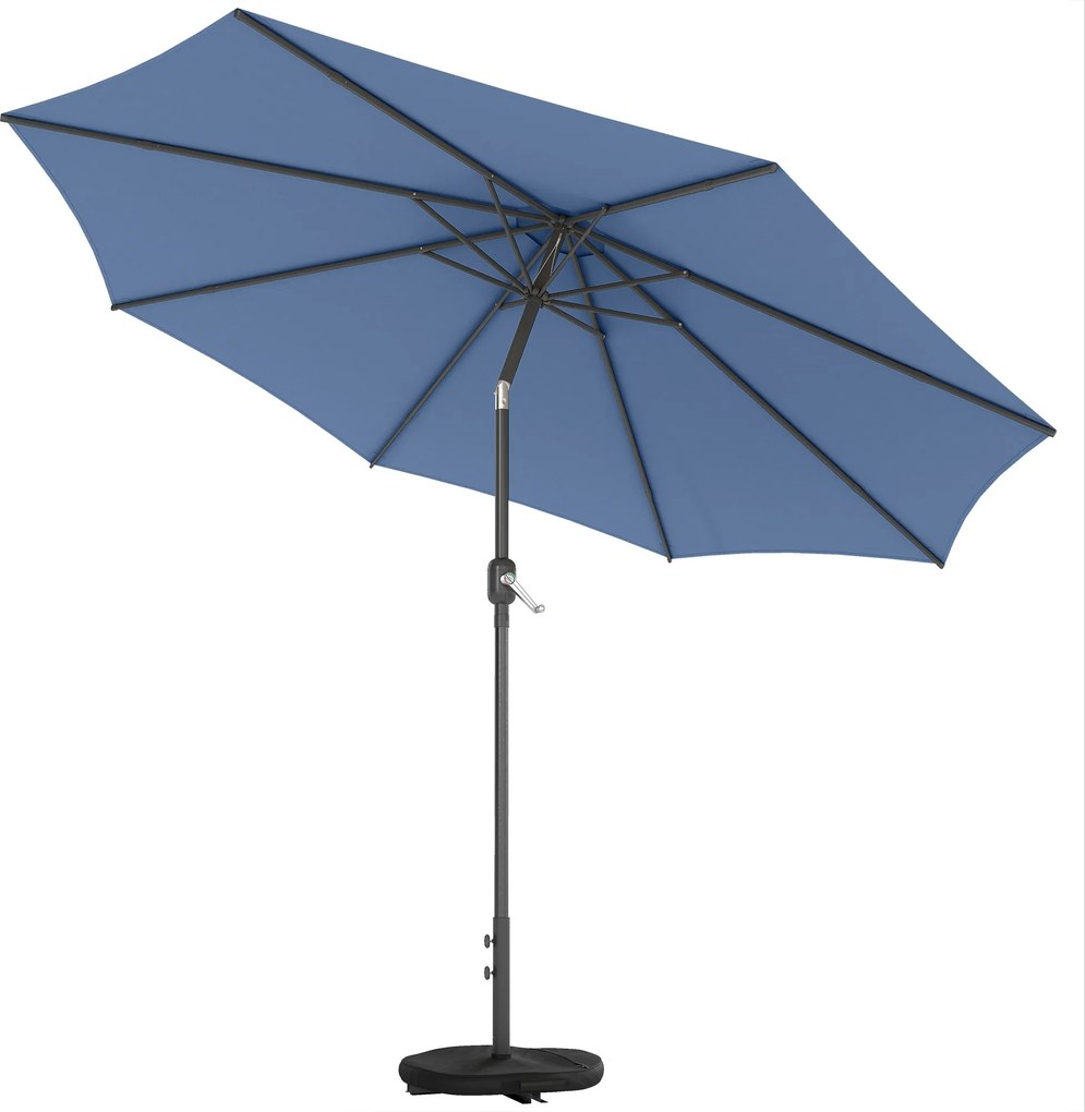 Outsunny napernyő Ø295 cm (2,95 m), UPF 30+, kör alakú, hajtókaros és dönthető — kék | Aosom