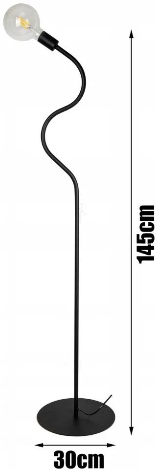 Glimex Louis állólámpa fekete 1x E27 + ajándék óriás LED izzó
