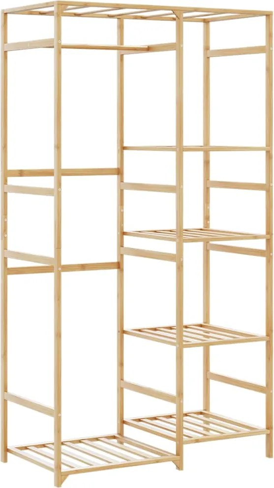 vidaXL bambusz ruhaállvány polcokkal 100x50x184,5 cm