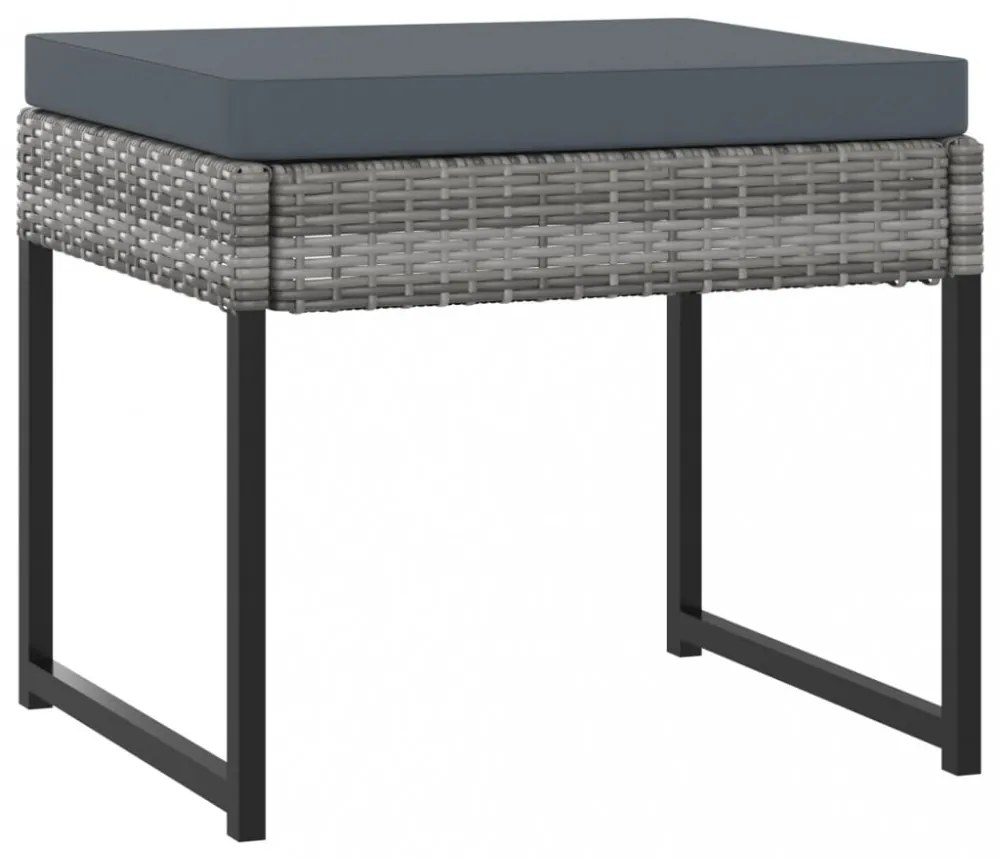 9 részes szürke polyrattan kerti étkezőszett párnákkal