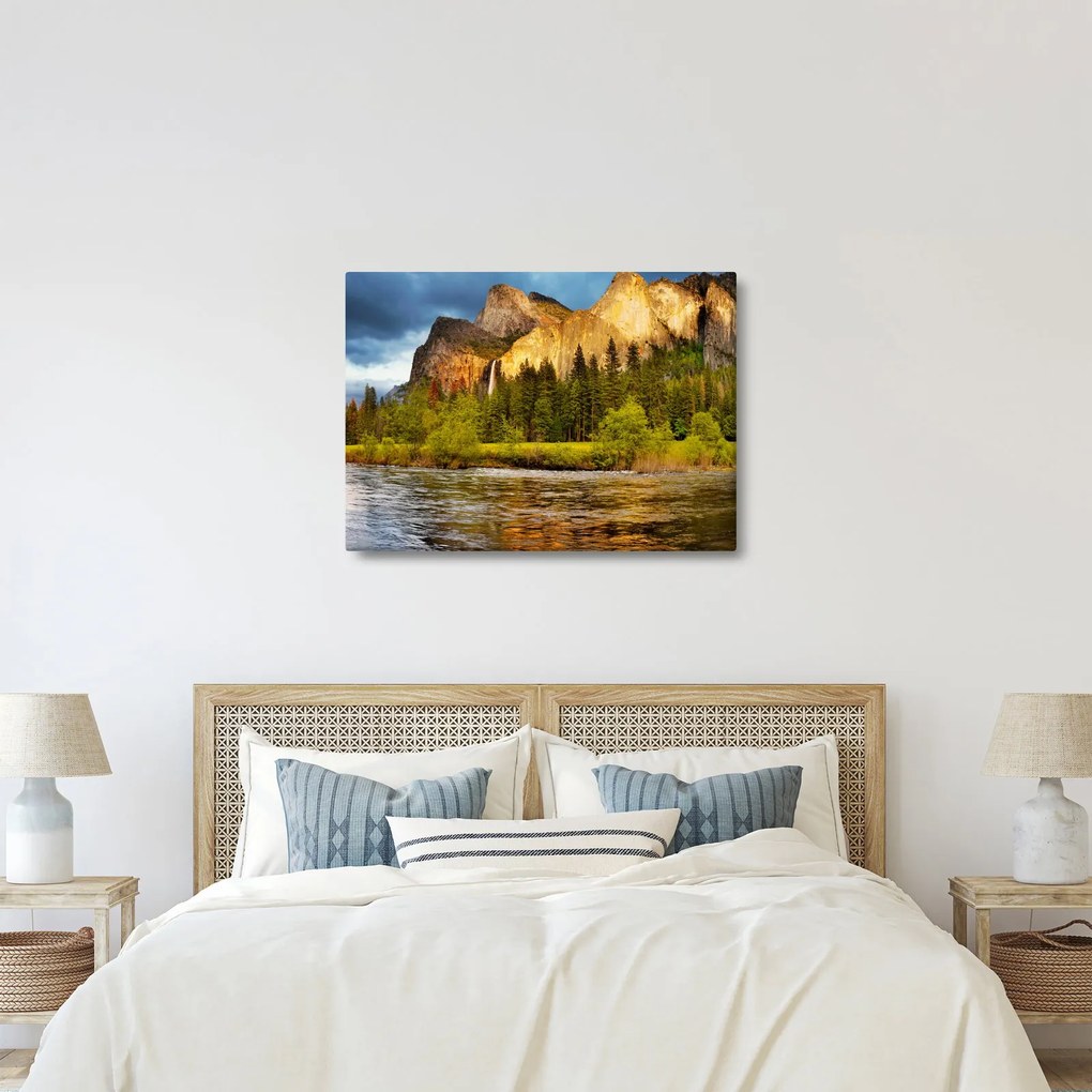 Kép - Sziklák a tónál (70x50 cm)