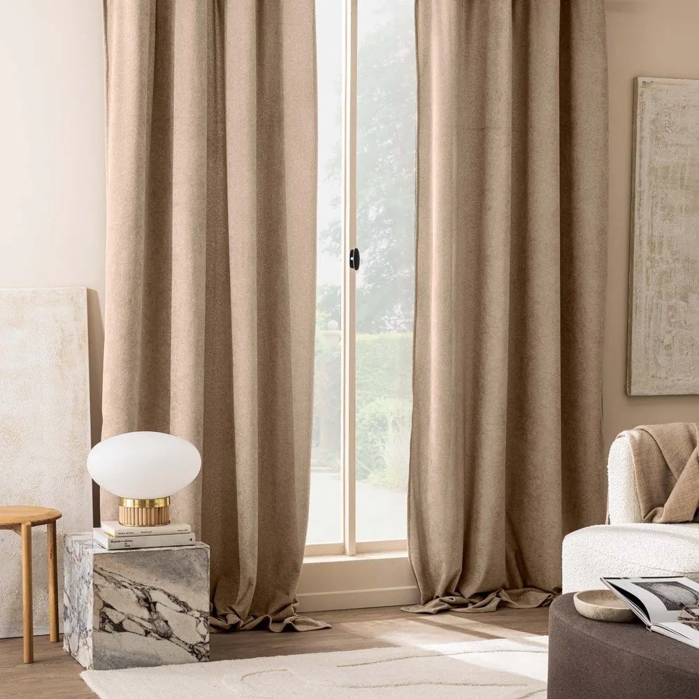 Világosbarna buklé függöny 140x260 cm Winona – douceur d'intérieur