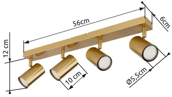 Globo 57911-4GO - Spotlámpa ROBBY 4xGU10/35W/230V arany