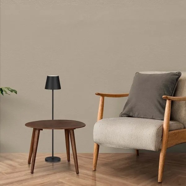 LED Dimmelhető újratölthető állólámpa 3in1 LED/4W/5V 4400 mAh 3000K IP54 fekete