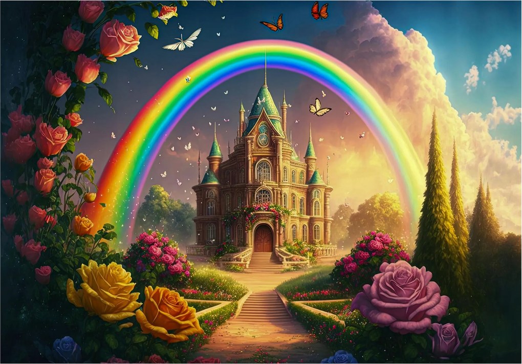 Fotótapéta Szivárvány Kastély Lányoknak 312x219