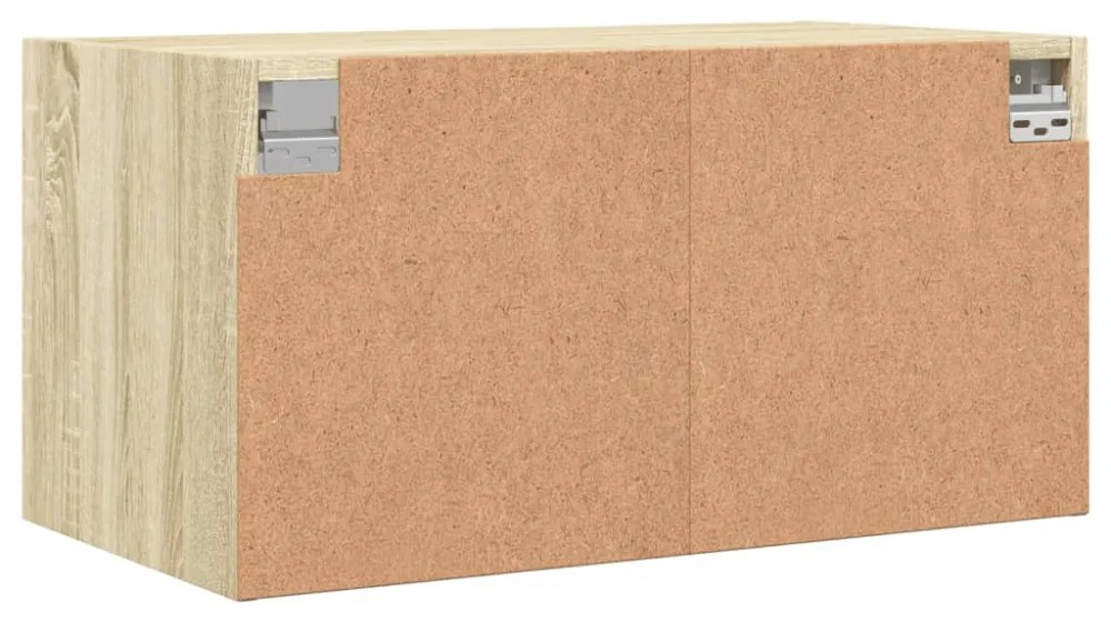 2 db sonoma tölgy színű faliszekrény üvegajtókkal 68,5x37x35 cm