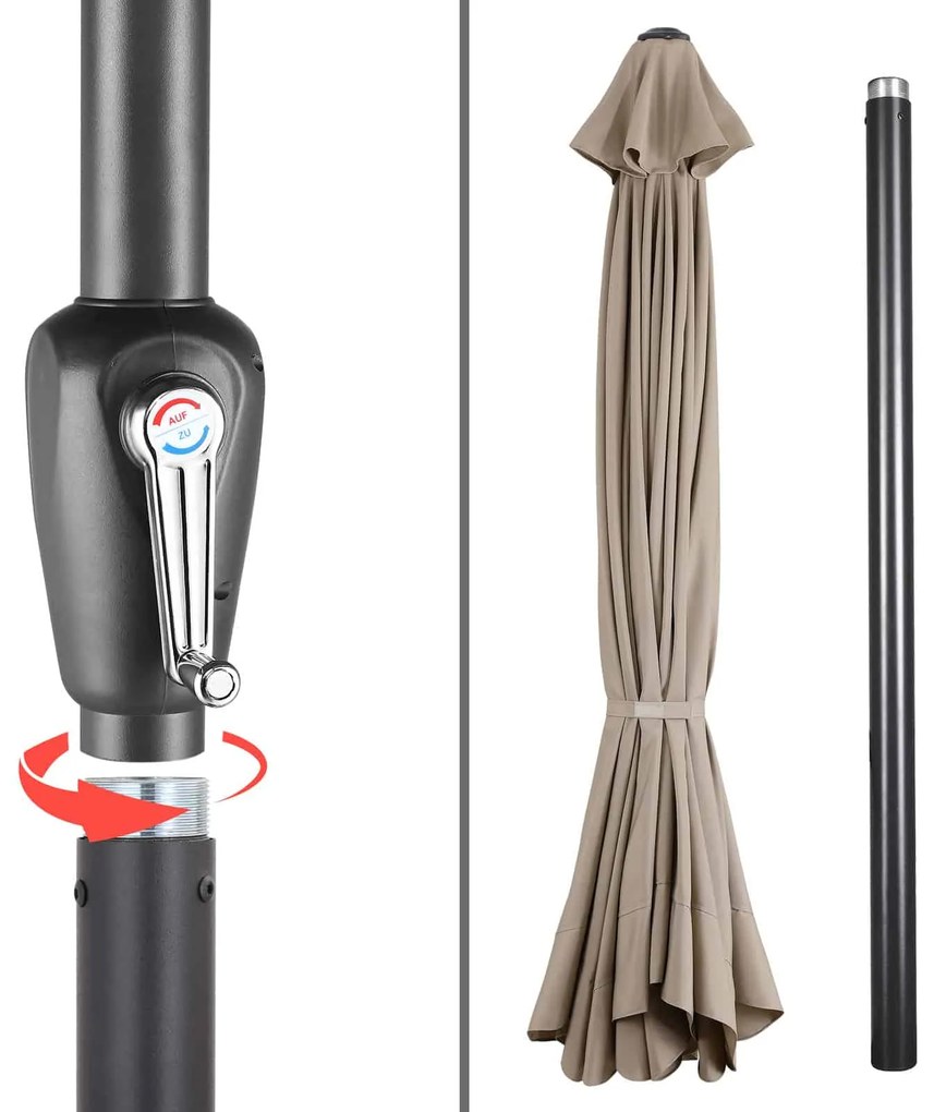 Kingsleeve® Maui kerti napernyő Ø330 cm - taupe