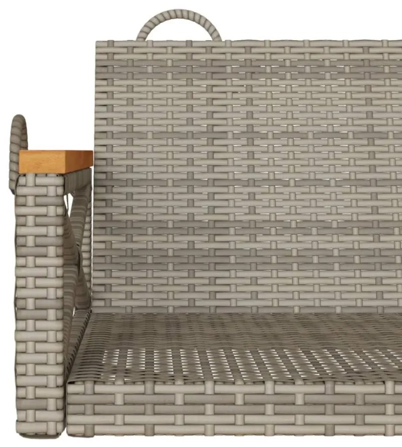 szürke polyrattan hintapad 109 x 62 x 40 cm