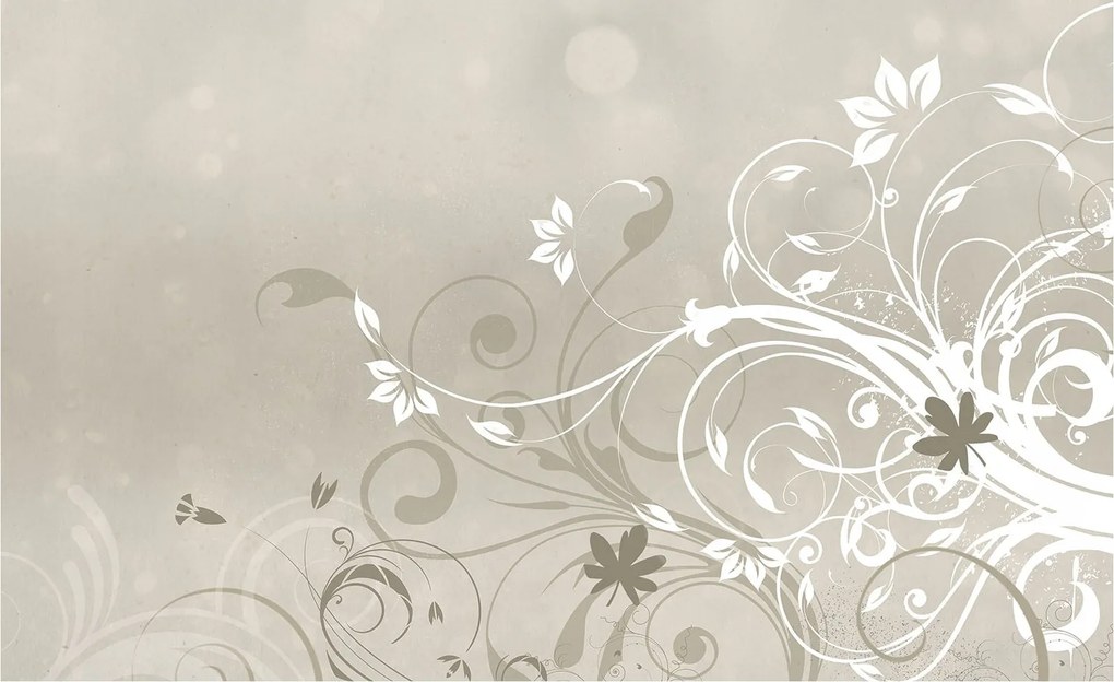 Fotótapéta Bézs Finom virágok mintával és bokeh hatással 300x210 +ragasztó