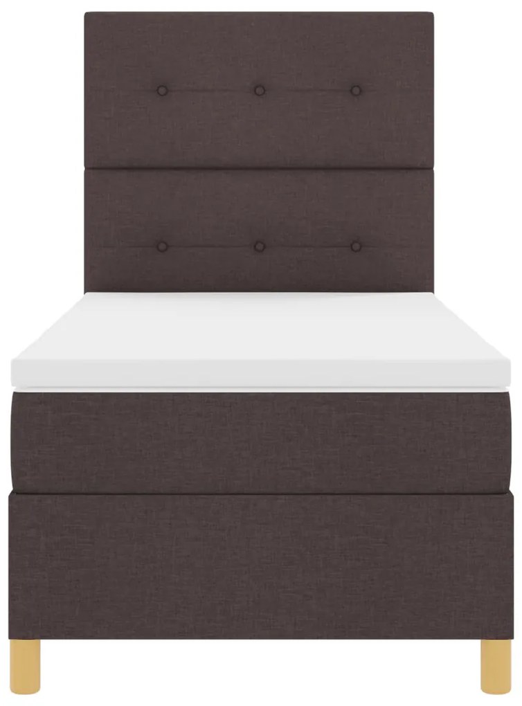 Box Spring Ágy Matrachoz Sötétbarna 90x200 cm Szövet