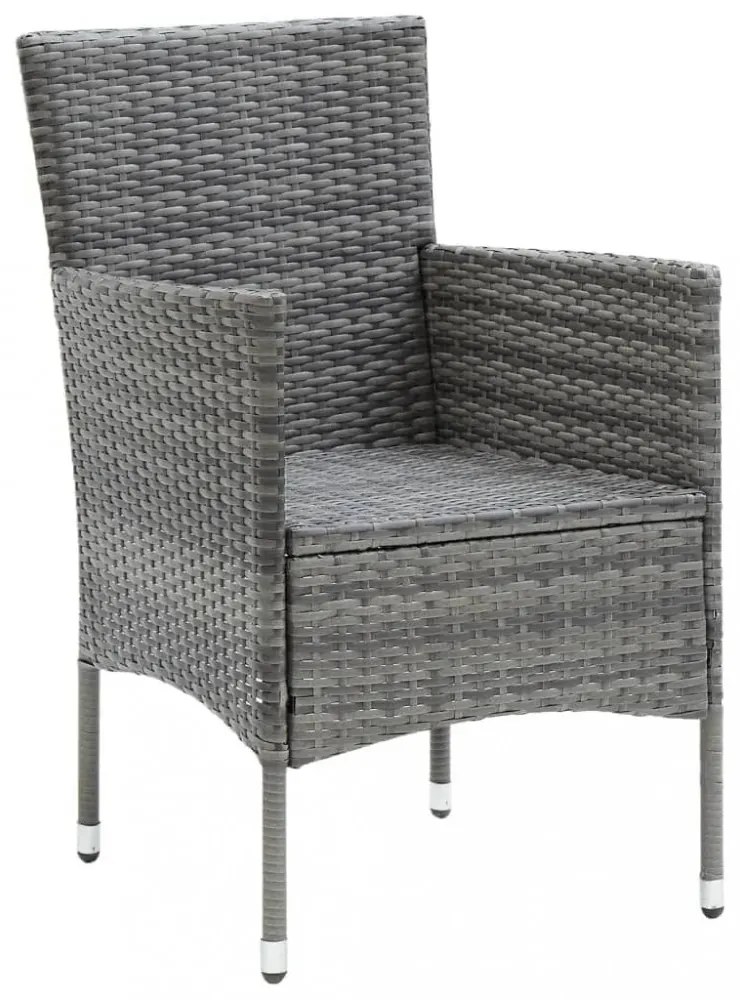 7 részes szürke polyrattan kerti étkezőgarnitúra párnákkal