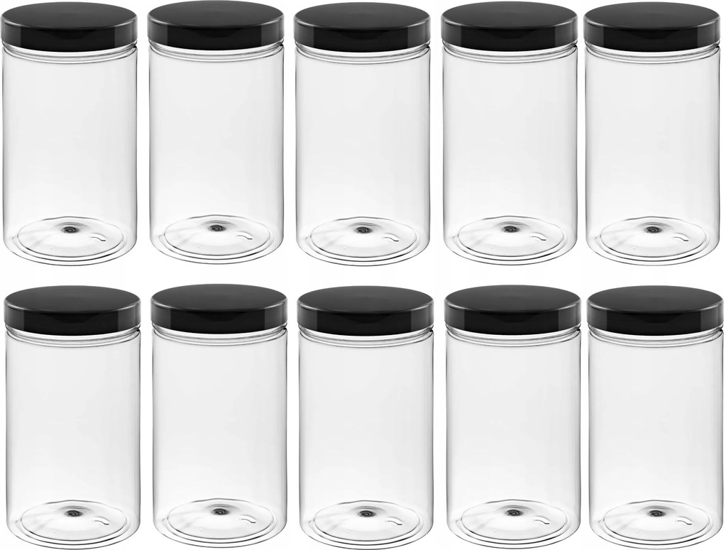 Tárolók Pet műanyag élelmiszer Tégelyek 10x1,25 l